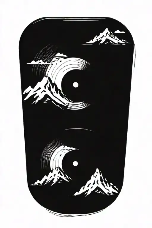 Vinyl Record With Mountain Inside
