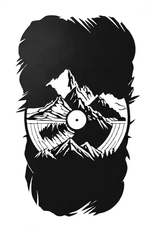 Vinyl Record With Mountain Inside