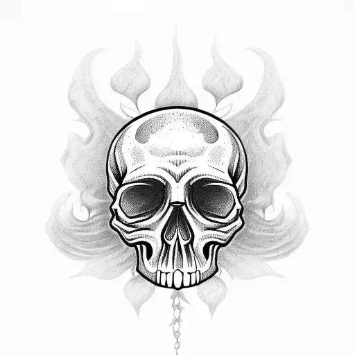 Skull Death Flower Black Smoke