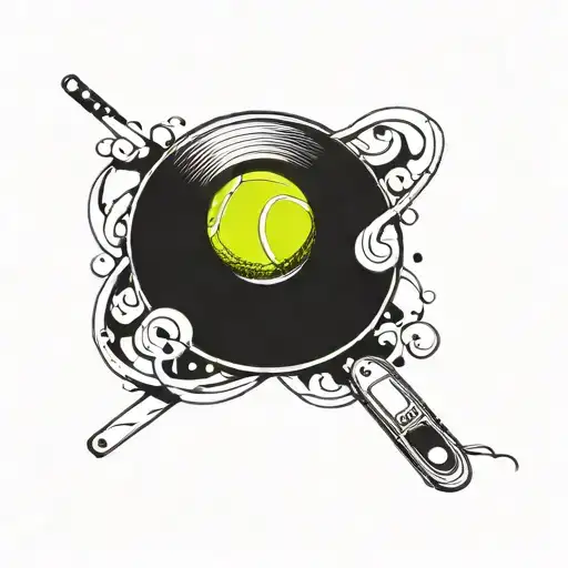 Combine A Tennis Ball And A Vinyl Record In A Unique And Abstract Design