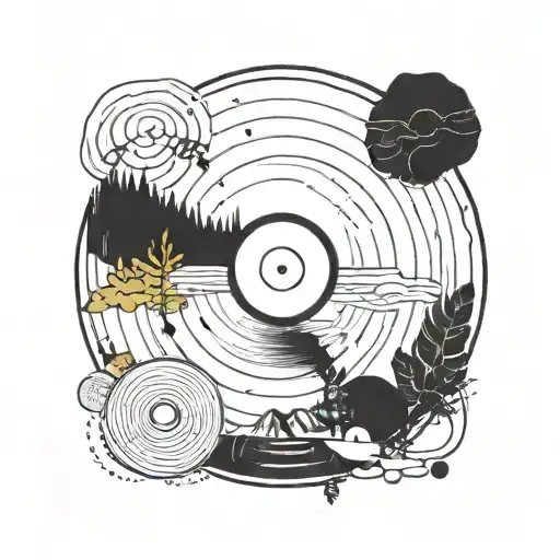 Vinyl Record With Nature Elements In It