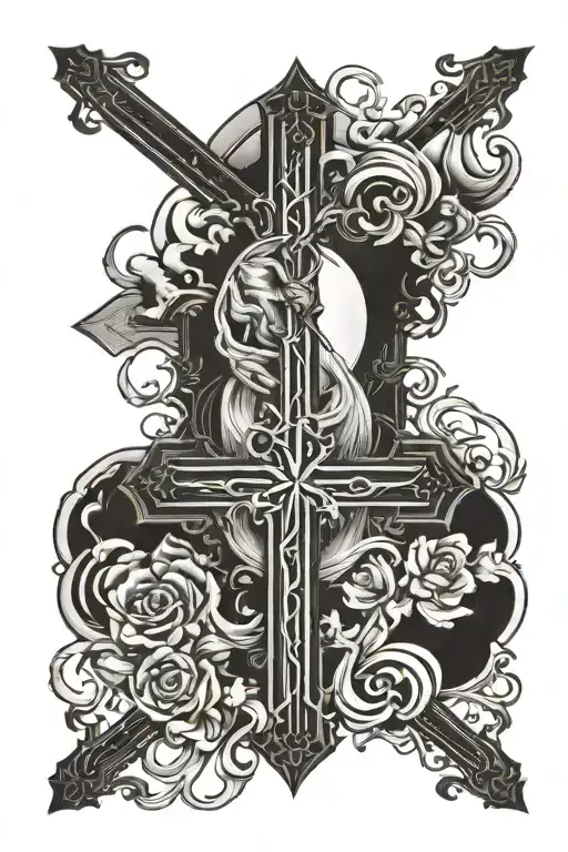 Cross In Background Of Christian Theme Sleeve