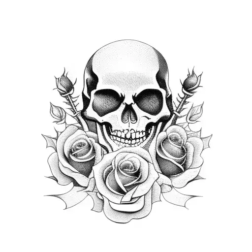 Hearth With Skeleton Hands Holding Flowers