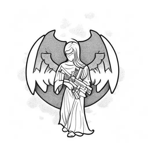 Angel Holding Ak47