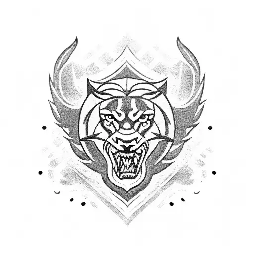 Fluminense Football Crest With A Roaring Lion In The Background