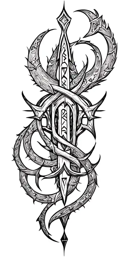 Sigil And Viking Runes Intertwined