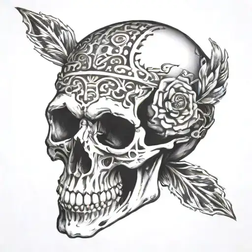 Skull With Dugger In Head