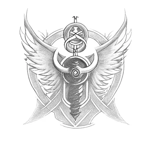 Neptune Trident With A Angel Wing