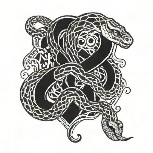 Aggresive Snake Made Of Alfabet Snake Inside Of It