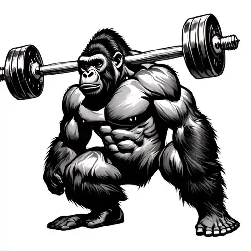 Gorilla With Dumbbell