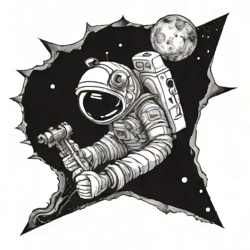 Anstronaut And Black Hole Sucking