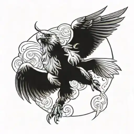 Bull And Eagle Soaring