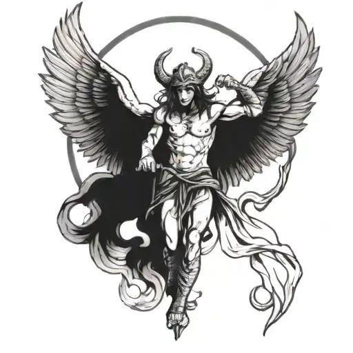 Arch Angel Michael Killing Satan