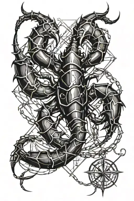 A Luxurious Diamond-encrusted Scorpio Symbol Intertwined With Barbed Wire