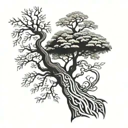 Tree With Snake And Spiser To Wrap Around Arm Sleeve