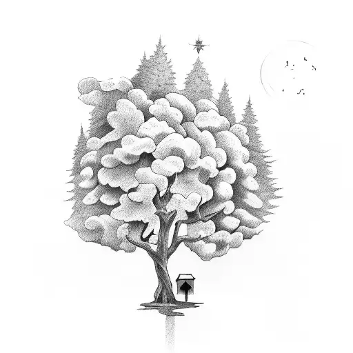 Barn With A Tree Behind