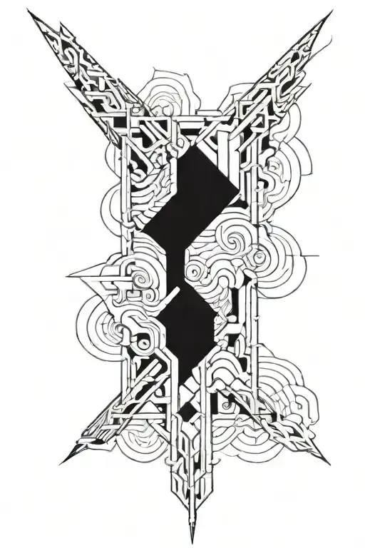 Lines And Patterns On The Arm To Cover The Old