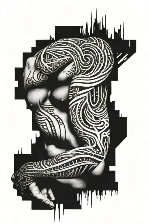 Lines On The Arm To Cover An Old Black Work