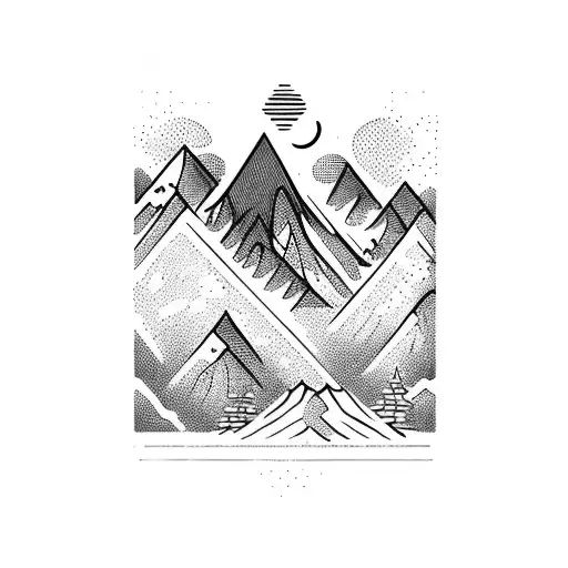 Majestic Mountain Range With A Winding Trail