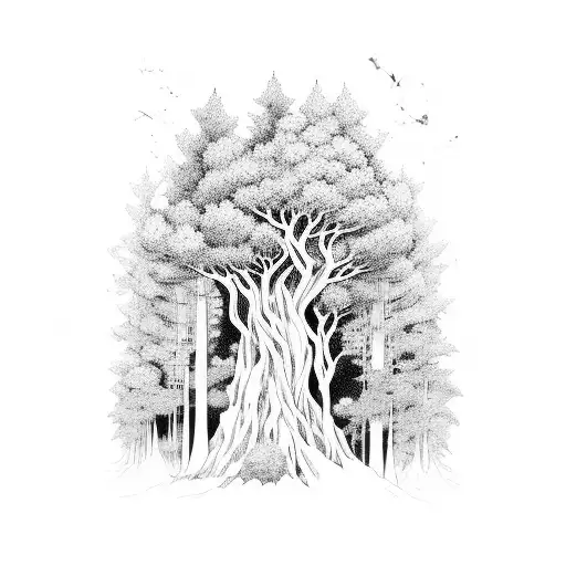 A Mystical Anime Forest With Hidden Animal Spirits