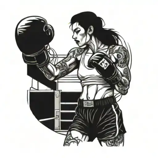 Boxing Ring Woman Standing