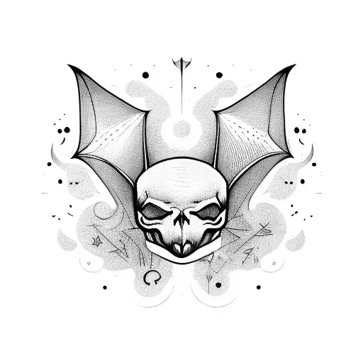 A Bat With A Skull