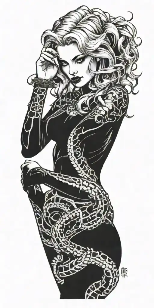 Sexy Blonde Femme Fatale Representation Of A Scorpio