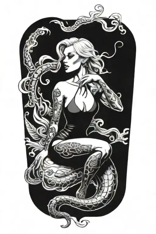 Sexy Blonde Femme Fatale Representation Of A Scorpio