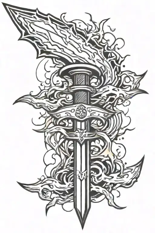 Sword With Lightning Around It