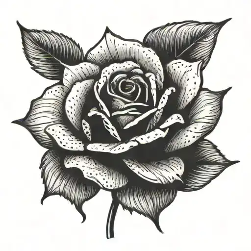 Side View Of Rose With A Fingerprint As One Of The Petals