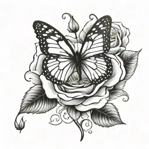 Rose And Butterfly