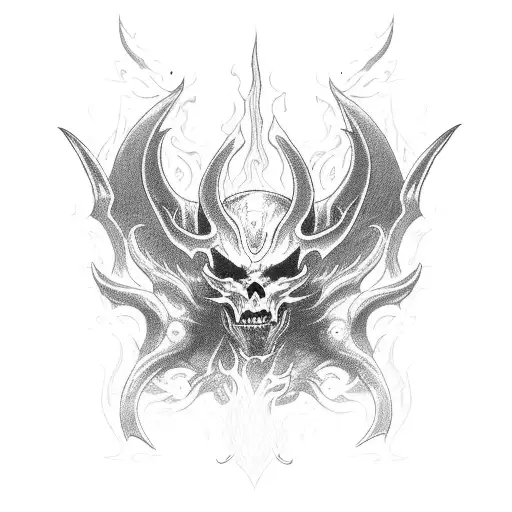 A Menacing Diablo Character Surrounded By Swirling Flames