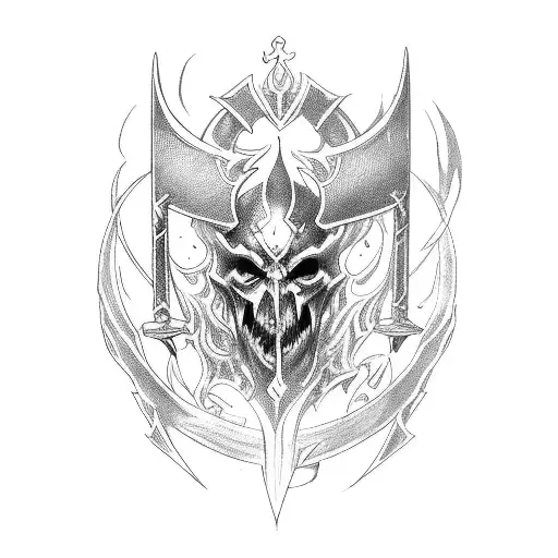 Mephisto From Diablo Iv With Swords Fighting Tyhael