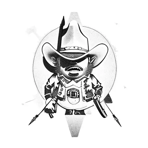Wild West Minion With A Cowboy Hat And Shooting Revolvers
