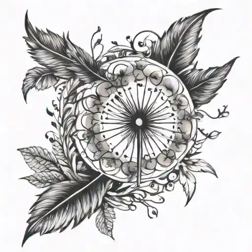 Dandelion Feather Moon Semi Colon