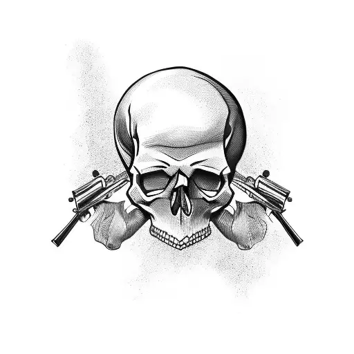 Skull With Revolver