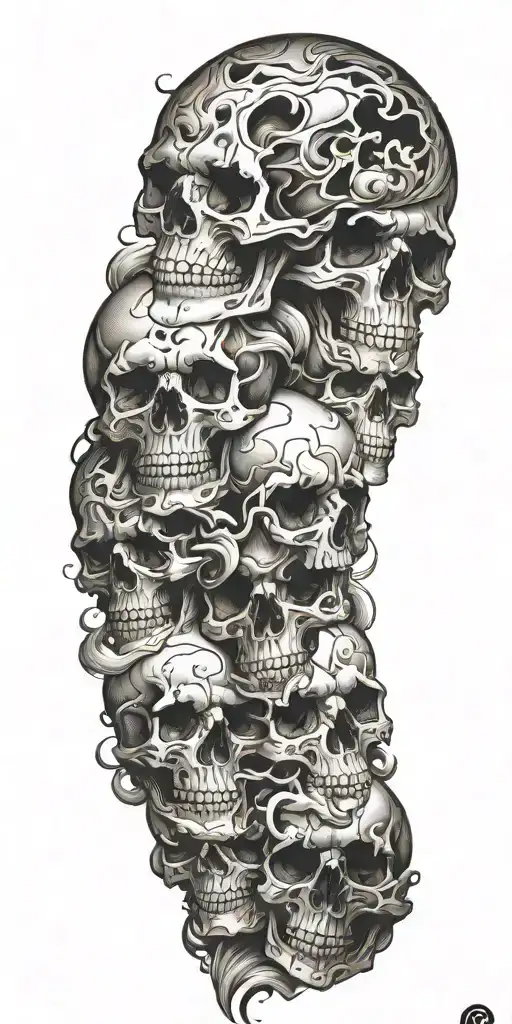 Skulls Soft Shading Clouds Swirling