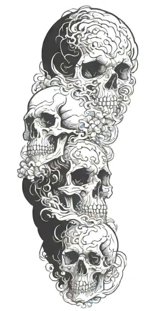 Skulls Clouds Swirling Smoke Coming