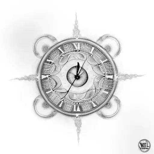 A Swirling Vortex Of Time With Clock Faces Embedded