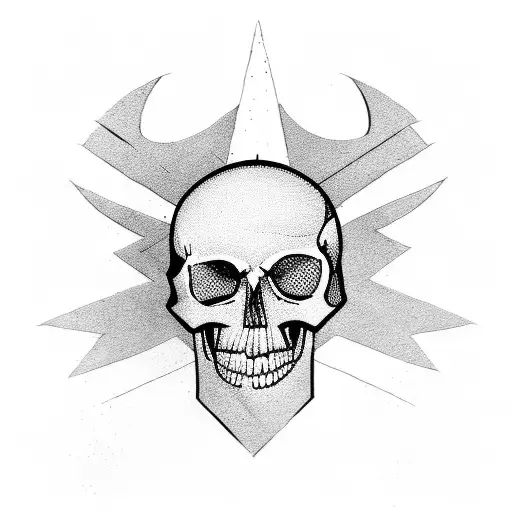 Anarchy Symbol With A Skull Wearing A Mohawk