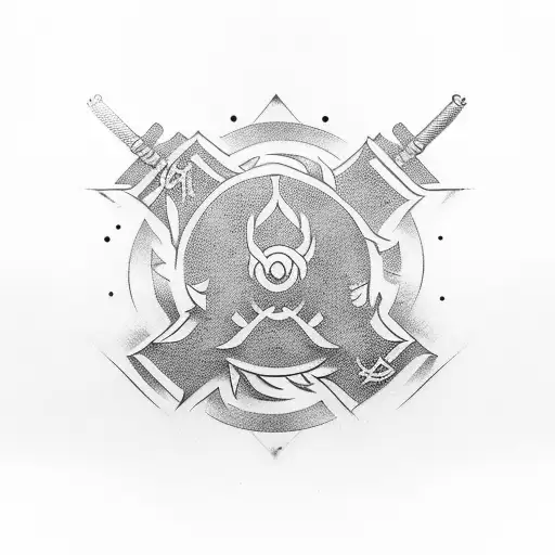 Wu Tang Clan Symbol With Samurai's Fighting