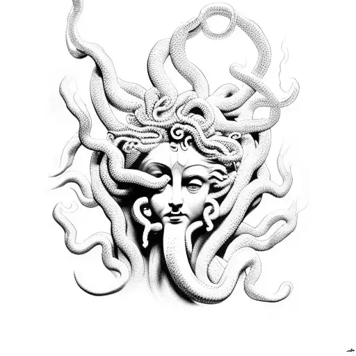 Medusa Zeus In Burning Sky