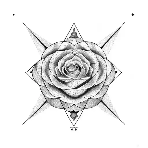 A Blackwork Tattoo Of A Mathematical Equation Incorporating The Number 140 And A Rose