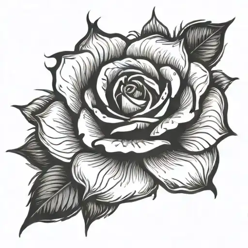 Rose With Flames On Top