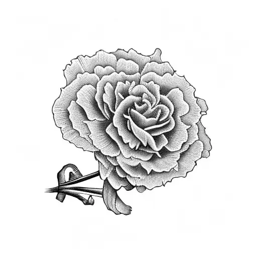 Skeleton Hand Holding Carnation