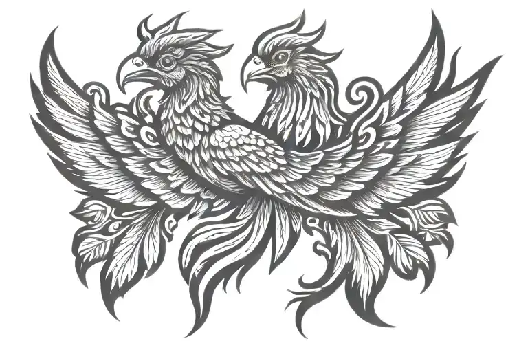 Phoenix Head Realistic Portrait