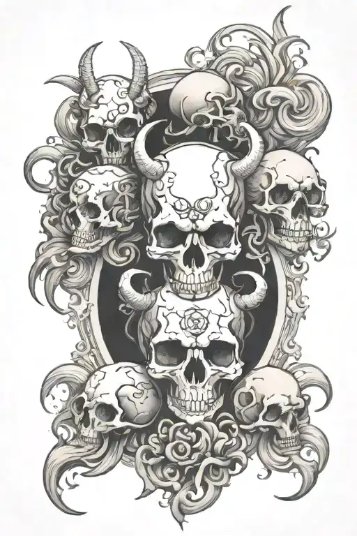 Coverup Clouds And Smoke Skulls With Capricorn Zodiac Signs