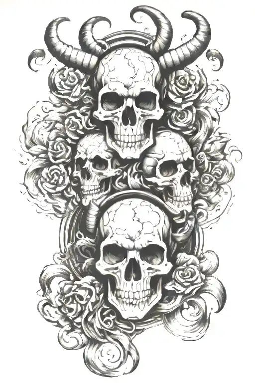 Coverup Clouds And Smoke Skulls With Capricorn Zodiac Signs