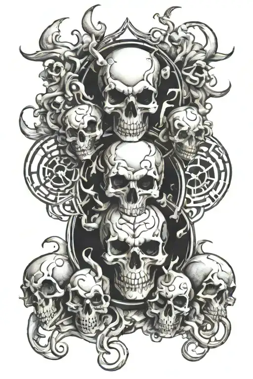 Coverup Clouds And Smoke Skulls With Capricorn Zodiac Signs Incorporated