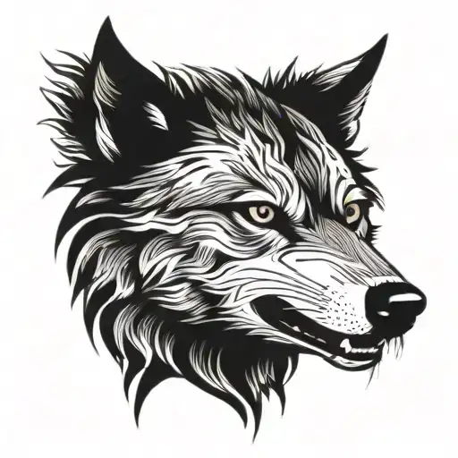 Angry Wolf Head